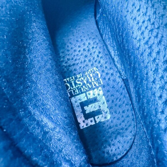 Emanuele Crasto Suede Army Green Antique Finish Block Heel Boots 40 - Picture 8 of 8